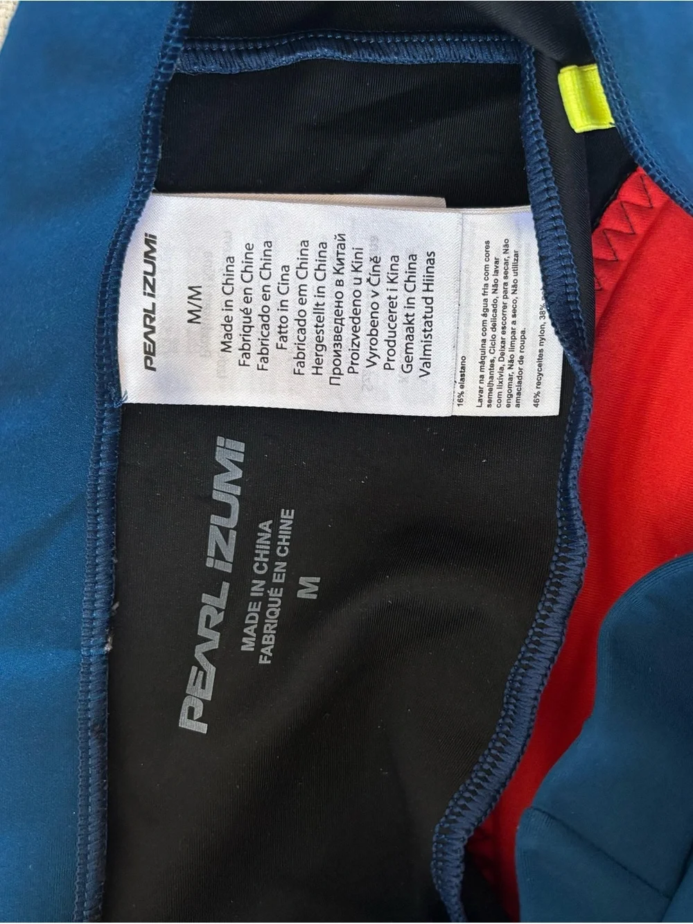 Pearl Izumi Blue and Red Cycling Bib Shorts